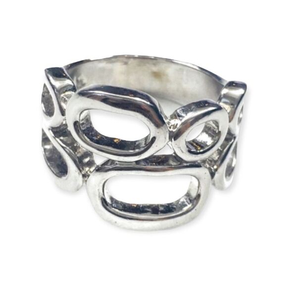Lia Sophia “Structure” silver plated statement ring - Picture 1 of 8